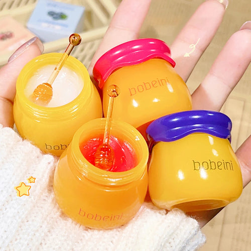 Hydrating Peach & Honey Lip Mask - Long-Lasting Moisture, Soothes Dry